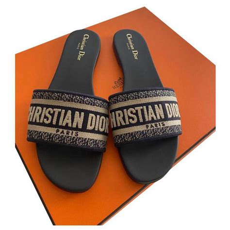 dior slides navy blue|christian Dior sandals.